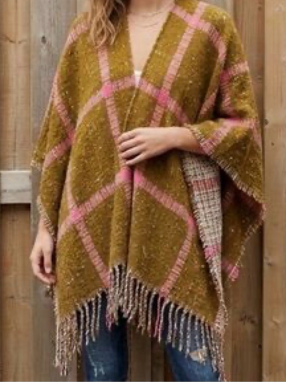 Aerie Fringe Boho Poncho Cape